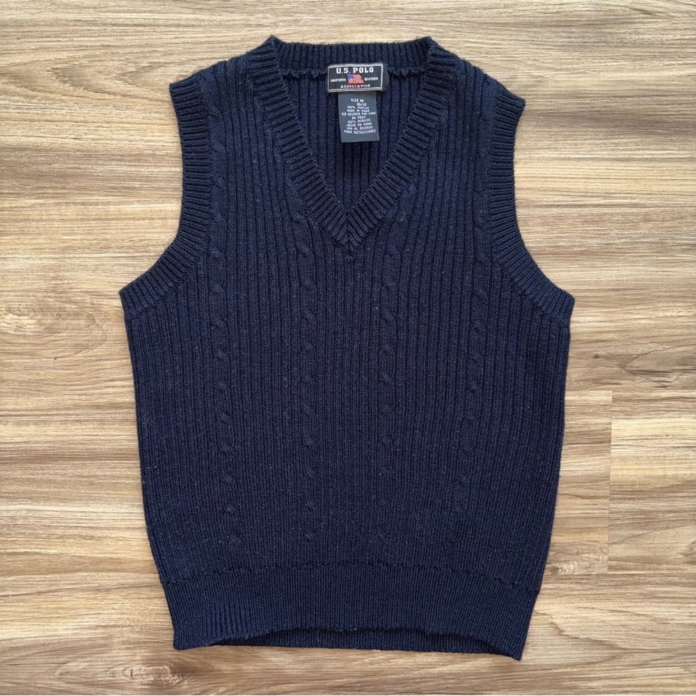 U.S Polo Assn. Navy Blue Preppy Classic Unisex Sweater Vest